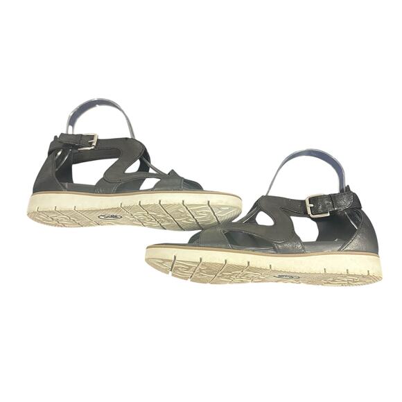 Sofft Black Leather Strappy Sandals Women’s 7.5 Comfort Wedge Gladiator Style - Picture 6 of 9